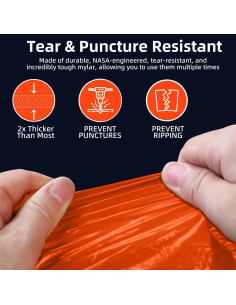 Poncho de Lluvia de Emergencia Vonctixe 2 Pcs Mylar Térmico 2