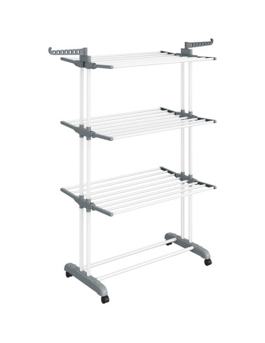 Estante Plegable para Secar Ropa SONGMICS 4 Niveles Blanco 173 cm