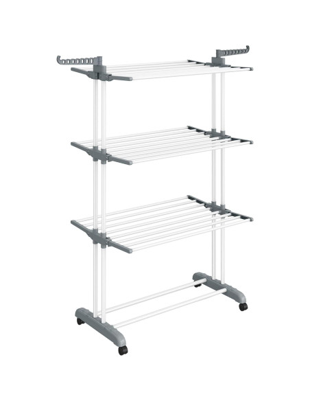 Estante Plegable para Secar Ropa SONGMICS 4 Niveles Blanco 173 cm