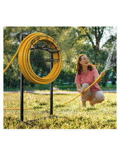Soporte para Manguera de Jardín Fire Beauty, 54.86m, Negro