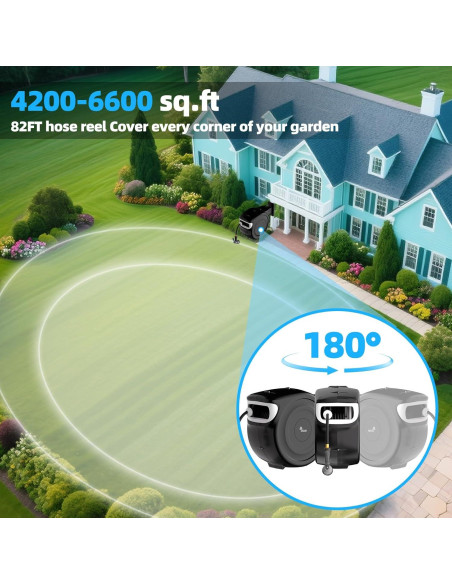 Carrete de Manguera de Jardín Automático Yestar 40m con Boquilla