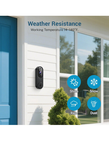 Cámara de Timbre Inteligente SearByte M50 1080p Wi-Fi Negro