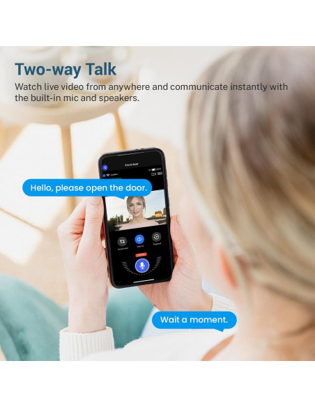 Cámara de Timbre Inteligente SearByte M50 1080p Wi-Fi Negro