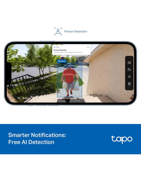 Cámara Timbre Inalámbrico Tapo D205 - 2K, 160 Vista, AI