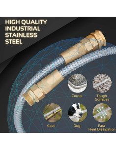 Manguera de Jardín 360 GADGET 15.24m Acero Inoxidable Flexible 2