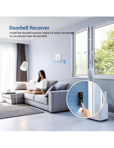 Cámara de Timbre de Video PyreQuad G50 1080p Wi-Fi 2.4GHz