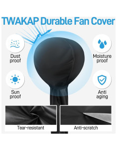 Cubierta de Ventilador Dreo/Shark 38 cm Antipolvo Negra 2