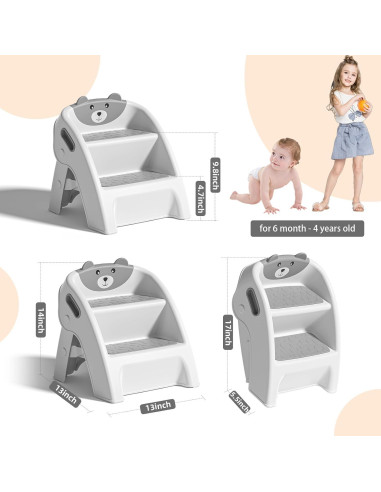 Escalera Plegable Antideslizante Tavlshero 2 Pasos para Niños