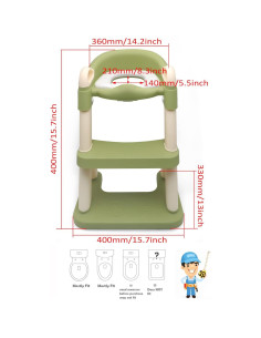 Asiento de Entrenamiento para Baño XKMT Verde con Escalera 2