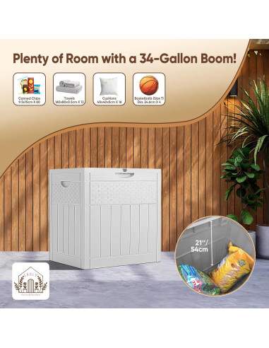 Caja de Almacenamiento Exterior EHHLY 125L Impermeable Blanca