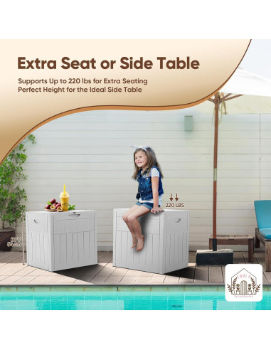 Caja de Almacenamiento Exterior EHHLY 125L Impermeable Blanca