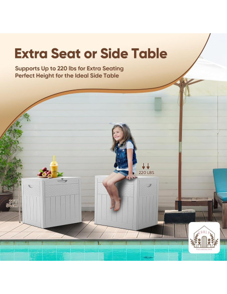 Caja de Almacenamiento Exterior EHHLY 125L Impermeable Blanca