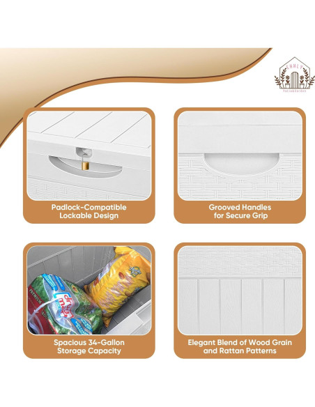 Caja de Almacenamiento Exterior EHHLY 125L Impermeable Blanca