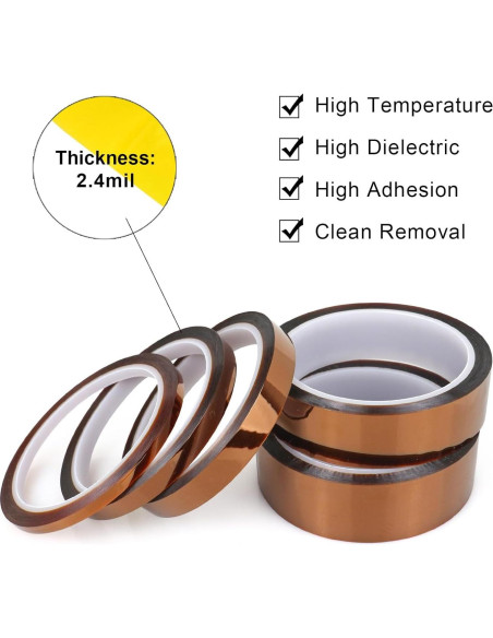 Cinta de Polimida Bomei Pack 5 Unidades 5/8/12/25/30mm x 33m