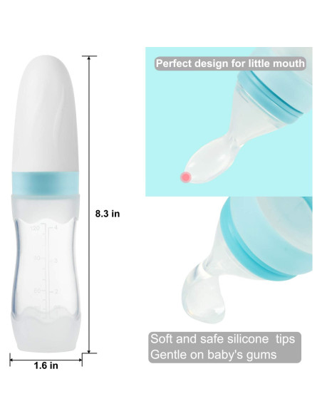 Cuchara de Silicona PandaEar para Bebés 2 Pack Azul 113g