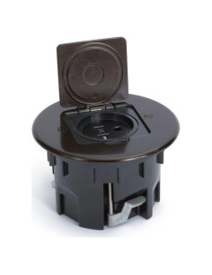 Caja de Piso Redonda Lew Electric RB-XX 20A Tapa Metal Bronce