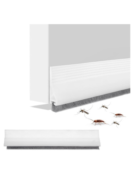 2 Tapones de Corrientes de Aire Nodaaiie 100x5 cm Blanco