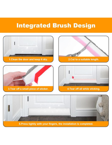 2 Tapones de Corrientes de Aire Nodaaiie 100x5 cm Blanco