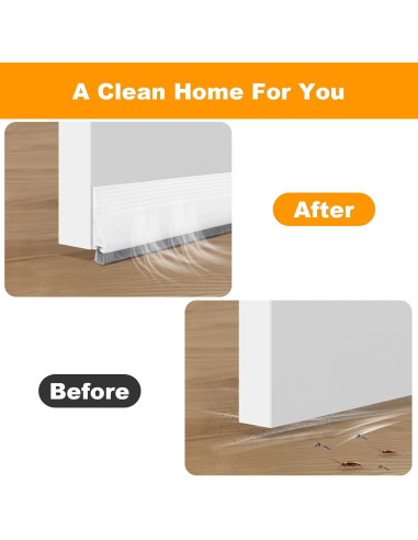 2 Tapones de Corrientes de Aire Nodaaiie 100x5 cm Blanco