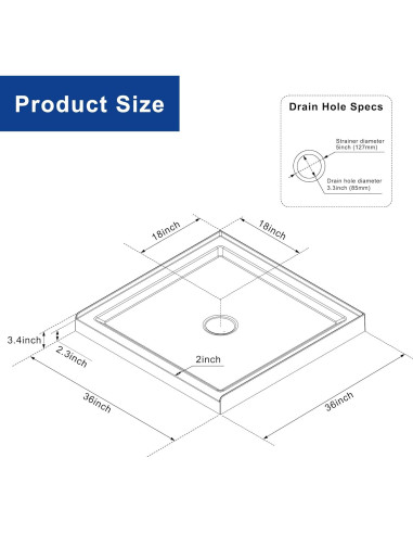 Base de Ducha Cuadrada Goodyo 91.44x91.44 cm Negro