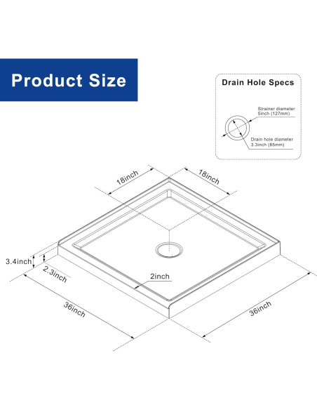 Base de Ducha Cuadrada Goodyo 91.44x91.44 cm Negro