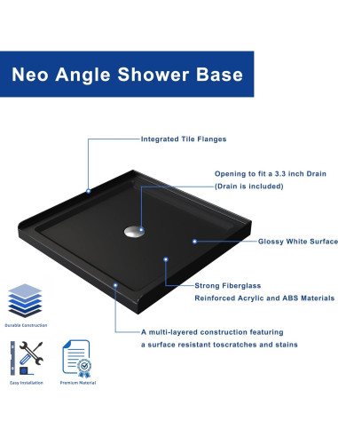 Base de Ducha Cuadrada Goodyo 91.44x91.44 cm Negro