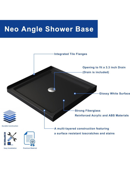 Base de Ducha Cuadrada Goodyo 91.44x91.44 cm Negro
