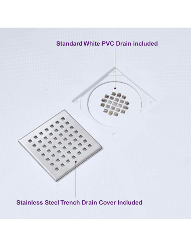 Base de Ducha Antideslizante WOODBRIDGE 121.9x91.4cm Drenaje Central