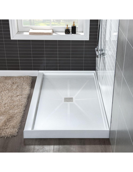 Base de Ducha Antideslizante WOODBRIDGE 121.9x91.4cm Drenaje Central
