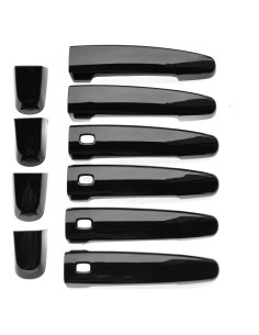 Kit de 10 Piezas Manijas de Puerta Trim Illusion Negro Brillante
