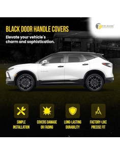 Kit de 10 Piezas Manijas de Puerta Trim Illusion Negro Brillante 2