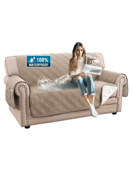 Funda de Sofá Loveseat H.VERSAILTEX 100% Impermeable Taupe