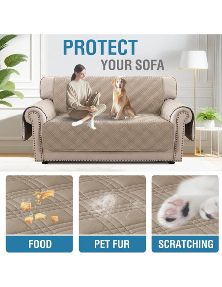 Funda de Sofá Loveseat H.VERSAILTEX 100% Impermeable Taupe