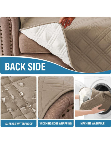 Funda de Sofá Loveseat H.VERSAILTEX 100% Impermeable Taupe