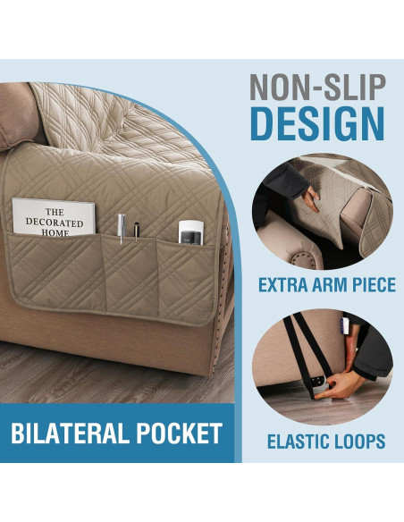 Funda de Sofá Loveseat H.VERSAILTEX 100% Impermeable Taupe