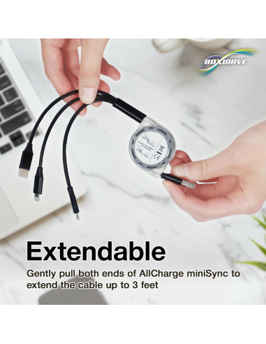 Cable Retráctil BoxWave para Tribit StormBox 2 - USB Portátil