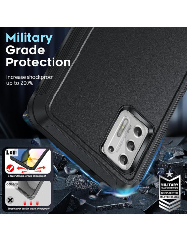 Funda LeYi para Moto G Stylus 4G 2021 - Grado Militar, Negro