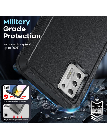 Funda LeYi para Moto G Stylus 4G 2021 - Grado Militar, Negro Funda LeYi para Moto G Stylus 4G 2021 - Grado Militar, Negro