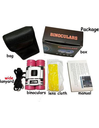 Binoculares Compactos 10x22 Walkebuy Rosa para Observación
