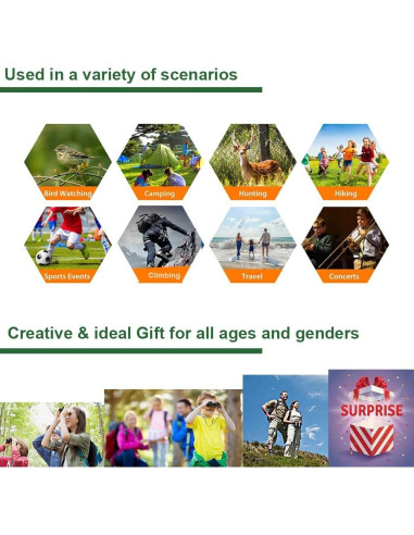 Binoculares Compactos 10x22 Walkebuy Rosa para Observación