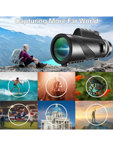 Monocular 80x100 PhysioPhyx Alta Definición con Adaptador Smartphone