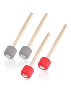 Paquete de 4 mazos de bombo Covzoe 33 cm goma suave