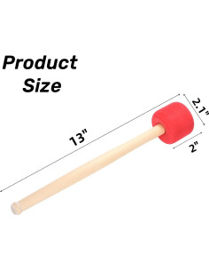 Paquete de 4 mazos de bombo Covzoe 33 cm goma suave 2