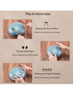 Tambor de Lluvia VixxNoxx 25.4 cm 11 Notas Azul Musgo 2