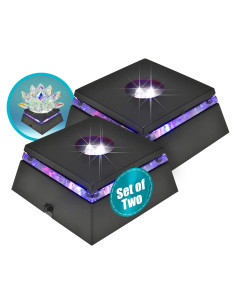 Base de Exhibición LED Cambiante Asente - Soporte para Cristales y Arte 2 Paquete