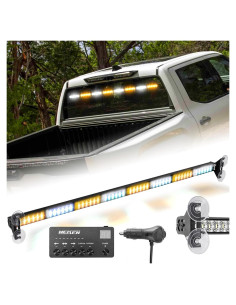 Barra de Luz Estroboscópica LED WeiSen 89 cm 48W Ámbar/Blanco