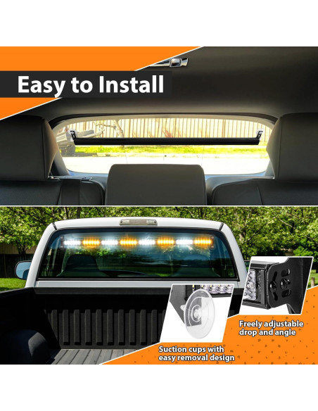 Barra de Luz Estroboscópica LED WeiSen 89 cm 48W Ámbar/Blanco