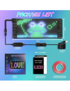 Panel LED Programable FAHKNS 7x3" RGB Control Bluetooth 2