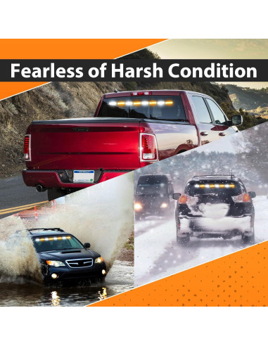 Barra de Luz Estroboscópica LED WeiSen 89 cm 48W Ámbar/Blanco