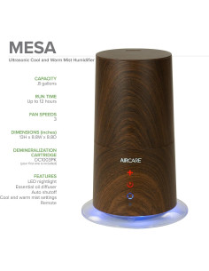 Humidificador Ultrasonico AIRCARE MU320DWAL Niebla Fría/Cálida 2